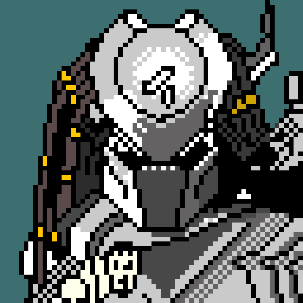 _rycko's tweet image. Scar Predator in pixel art from the movie Alien VS Predator. #pixelartist #pixelart #game #Predator #alien