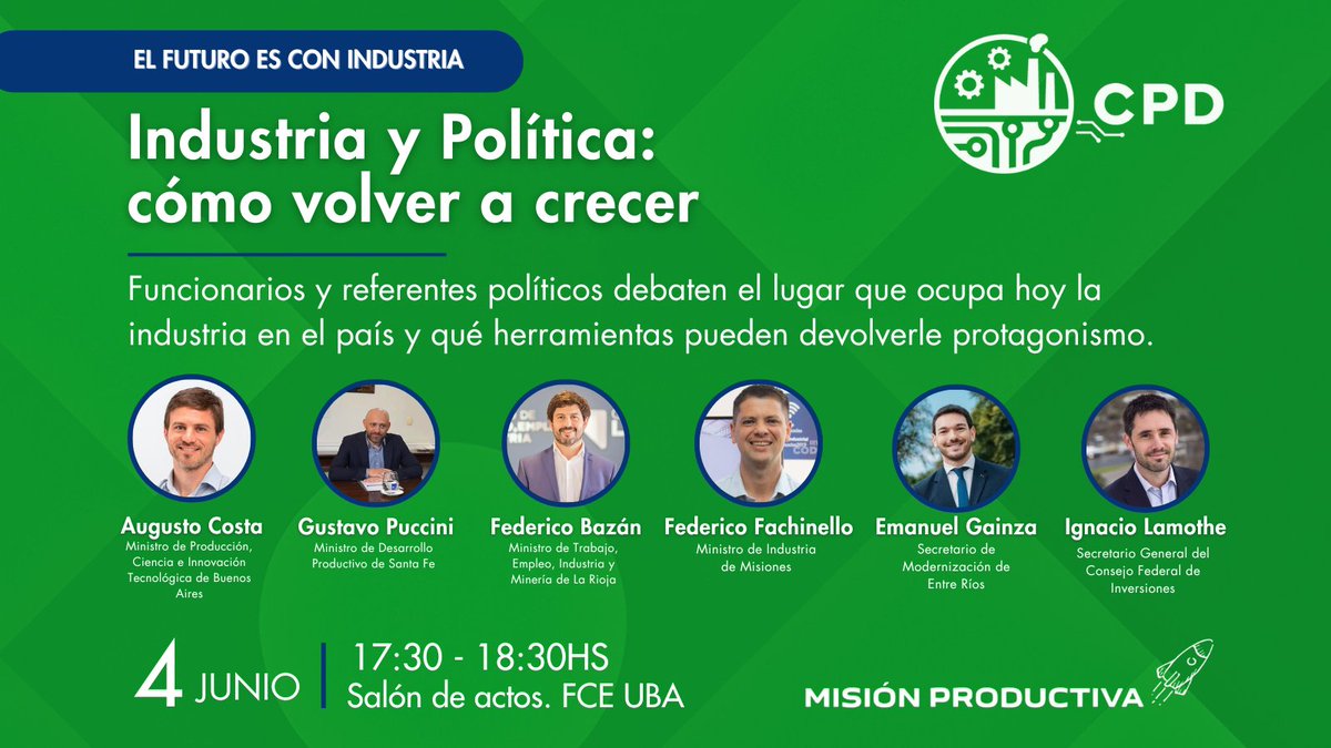 CONGRESO PRODUCTIVO PARA EL DESARROLLO

2⃣ Industria y Política: Cómo Volver a Crecer

Ministros y funcionarios se reúnen para problematizar la situación actual de la industria y debatir los desafíos para volver a crecer con empleo, inversión y visión federal.