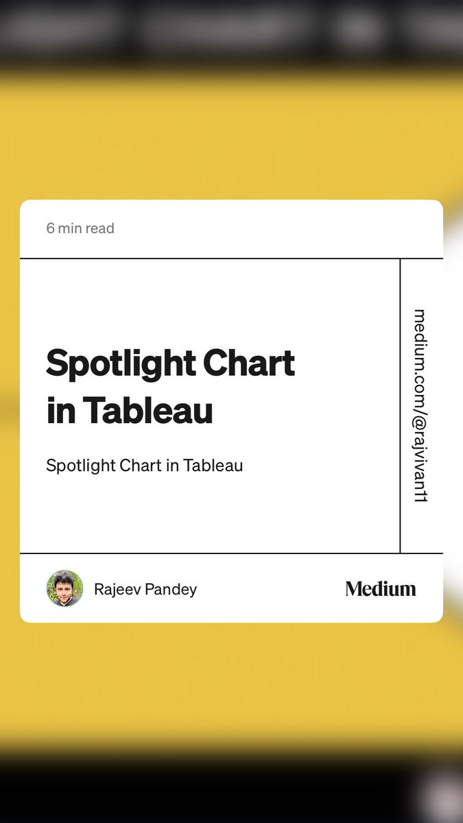“Spotlight Chart in Tableau” by Rajeev Pandey #tableau #datafam medium.com/@rajvivan11/sp…