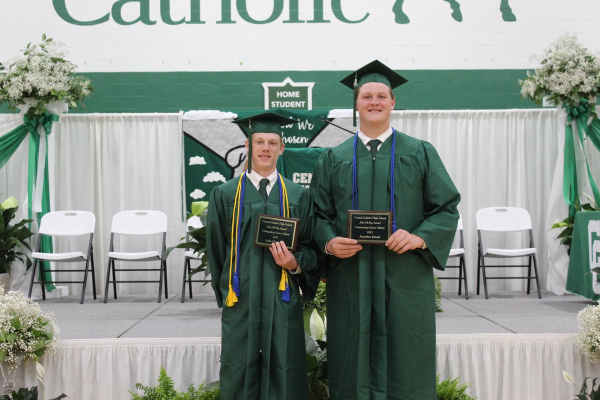 We're pleased to announce our top award winners from the Class of '25.

Valedictorian: Alyssa Embree
Salutatorian: Rachel Ezzo
Tower of Light Award: Isabelle Peters
John McVay Athletic Award: 
Jonathan Stangl &amp; Luke Vlacovsky
Joanne Zahler Fine Arts Award: Alexia Kerr