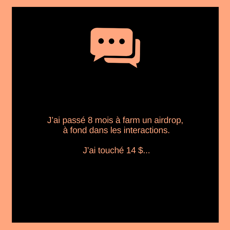 J’ai passé 8 mois à farm un airdrop, à fond dans les interactions.

J’ai touché 14 $...