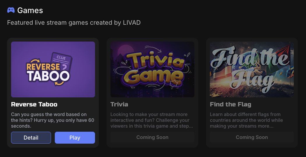 Have you tried our interactive live stream games yet? 👀 

It's a great way to keep chat engaged, even during game breaks or while AFK. 😉