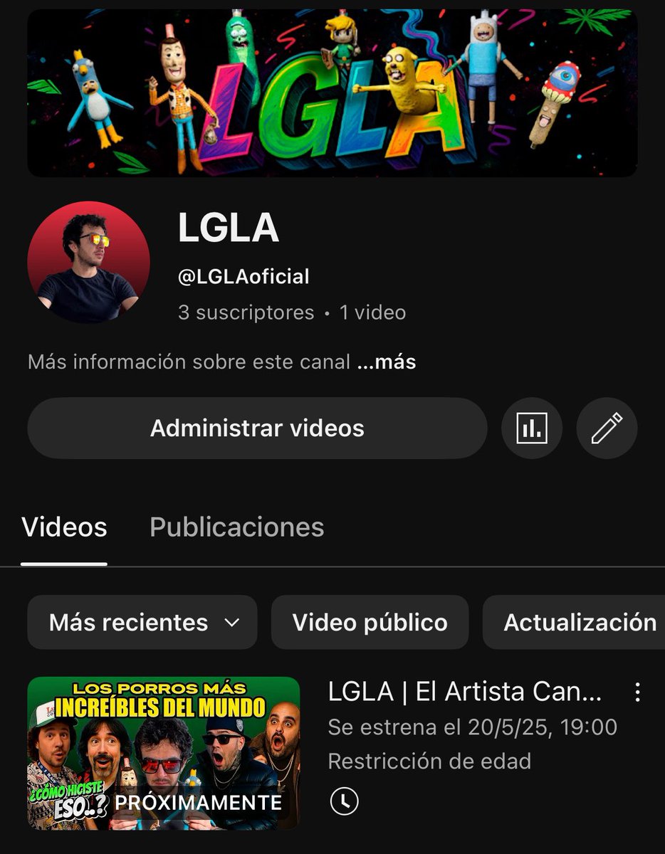LGLAoficial's tweet photo. Hoy a las 7PM sale mi primer video en YouTube.
Llevo años preparando esto…
Espero les guste.
Suscríbete y prende la campanita que esto apenas empieza.
#LGLA #ArteQueSeFuma
⬇️⬇️⬇️ AQUÍ EL VIDEO ⬇️⬇️⬇️
🔗 https://t.co/5R8tVVcE8N https://t.co/C5G05xKFVs