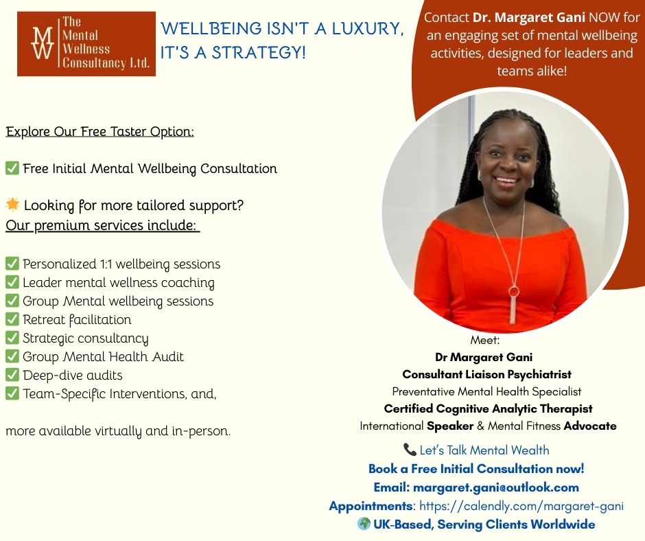 On 3rd May 2025 I was in Leeds for the <a href="/MANSAG_uk/">Medical Assoc of Nigerians Across Great Britain</a>  Spring conference + Charity Ball. Just realised I had not shared about it here.

I spoke on Mental wellbeing! 

I was honoured to be invited to run a workshop, in collaboration with Dr Oge Ilozue of the MANSAG Welfare committee.