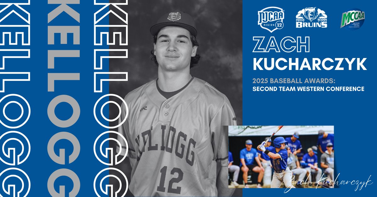 Kellogg Community College Athletics (@kelloggbruins) on Twitter photo 🚨⚾️ Post Season Baseball Awards!
Eleven <a href="/BaseballKellogg/">Kellogg CC Baseball</a> players earned Post Season awards from the <a href="/mccaa1926/">MCCAA</a> and/or <a href="/NJCAARegion12/">NJCAA Region 12</a>! Congrats Bruins!
Three Bruins are 2nd Team All-Western Conference: Caleb Kidd, Gavin Engelsman, & Zach Kucharczyk!
#GreatDayToBeABruin #BruCru 🚨⚾️ Post Season Baseball Awards!
Eleven <a href="/BaseballKellogg/">Kellogg CC Baseball</a> players earned Post Season awards from the <a href="/mccaa1926/">MCCAA</a> and/or <a href="/NJCAARegion12/">NJCAA Region 12</a>! Congrats Bruins!
Three Bruins are 2nd Team All-Western Conference: Caleb Kidd, Gavin Engelsman, & Zach Kucharczyk!
#GreatDayToBeABruin #BruCru