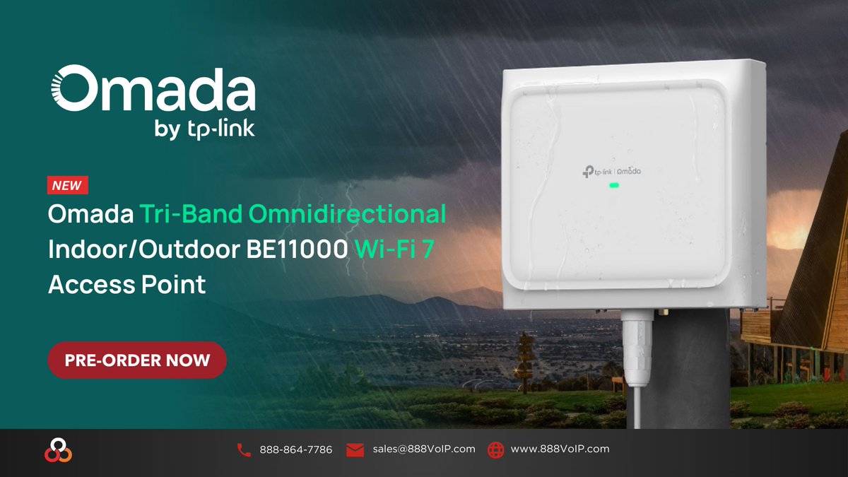 Omada by TP-Link raises the bar with the NEW EAP772-Outdoor, a tri-band WiFi 7 AP with industry-first 6 GHz omnidirectional outdoor coverage, IP68-rated durability, and up to 3,200 ft² range. Perfect for enterprise/outdoor deployments.

order now: ow.ly/ZPJO50VVUKf