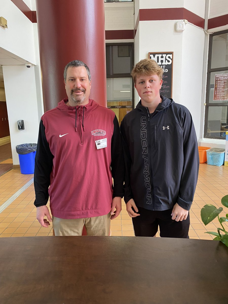 Thank you <a href="/Coach_Saint/">Mike Saint Germain</a> for stopping by and speaking with me about <a href="/LafColFootball/">Lafayette Football</a>. I look forward to competing at this summer’s Specialist camp. <a href="/Coach__Trox/">John Troxell</a> <a href="/MCthedc/">Meade Clendaniel</a> <a href="/MHSCoach_Flynn/">Casey Flynn</a> <a href="/billmullen_9/">Bill Mullen</a> <a href="/KohlsSnapping/">Kohl's Snapping Camps</a> <a href="/CoachA35/">Coach Anzevino</a> <a href="/Coach_Casper/">Coach Casey Casper</a> <a href="/MotownNation/">Morristown Colonials Football</a>