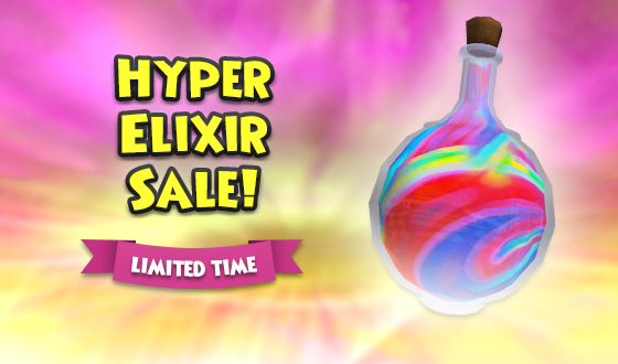 Wizard101's tweet photo. Get hyped! ✨

Now through 5/26, save 25% OFF the Hyper Elixir and gain the benefits of all your favorite elixirs all in one! Don’t miss out - take advantage of this limited time deal. #Wizard101 https://t.co/LmMuGxLn4F