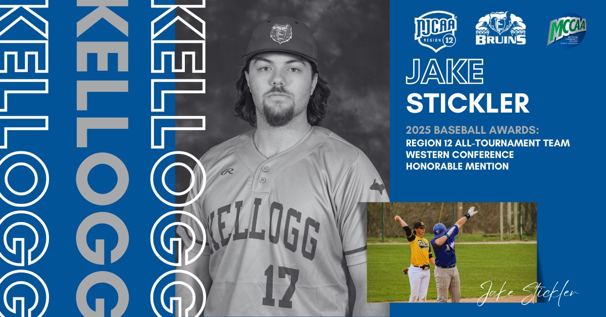 Kellogg Community College Athletics (@kelloggbruins) on Twitter photo 🚨⚾️ Post Season Baseball Awards!
Eleven <a href="/BaseballKellogg/">Kellogg CC Baseball</a> players earned Post Season awards from the <a href="/mccaa1926/">MCCAA</a> and/or <a href="/NJCAARegion12/">NJCAA Region 12</a>! Congrats Bruins!
Three Bruins earned West Honorable Mention: Tanner Olepa, JT Sawdon, and Jake Stickler!
#GreatDayToBeABruin #BruCru 🚨⚾️ Post Season Baseball Awards!
Eleven <a href="/BaseballKellogg/">Kellogg CC Baseball</a> players earned Post Season awards from the <a href="/mccaa1926/">MCCAA</a> and/or <a href="/NJCAARegion12/">NJCAA Region 12</a>! Congrats Bruins!
Three Bruins earned West Honorable Mention: Tanner Olepa, JT Sawdon, and Jake Stickler!
#GreatDayToBeABruin #BruCru