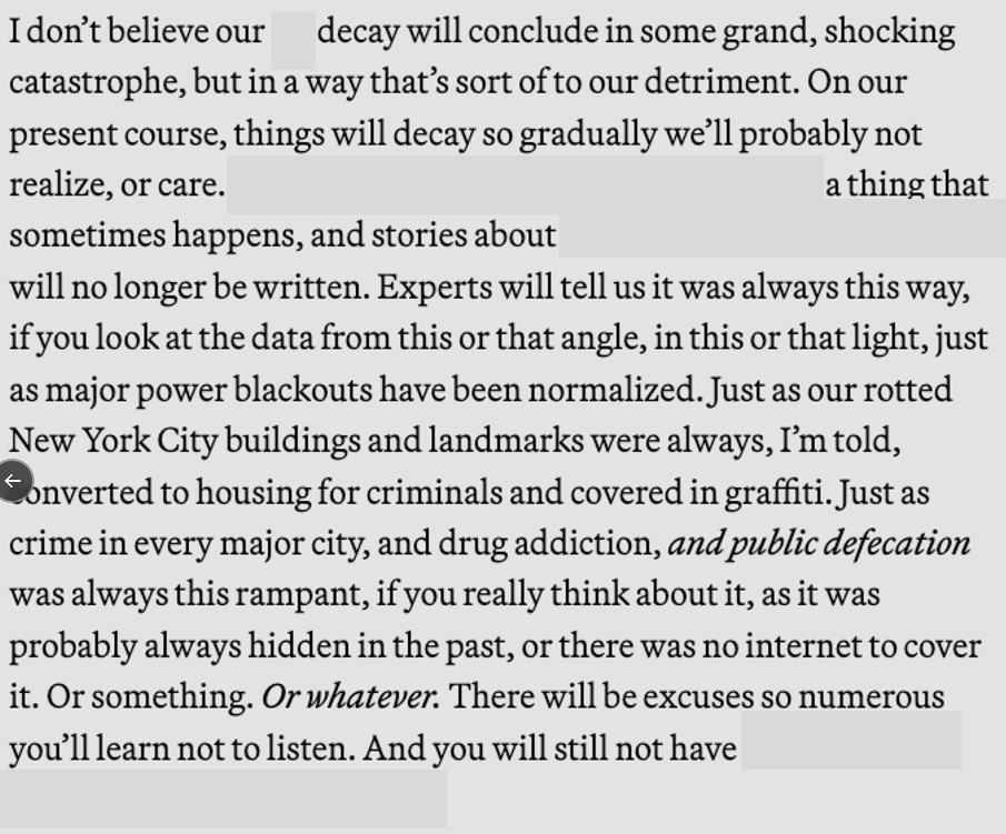 Ben Reinhardt (@ben_reinhardt) on Twitter photo This generalized version of <a href="/micsolana/">Mike Solana</a>'s air travel prediction is what I fear is the default path for most things unless we continuously work to maintain, improve, and make the world more awesome.
We should fear civilization not ending with a bang, but with a whimper. This generalized version of <a href="/micsolana/">Mike Solana</a>'s air travel prediction is what I fear is the default path for most things unless we continuously work to maintain, improve, and make the world more awesome.
We should fear civilization not ending with a bang, but with a whimper.