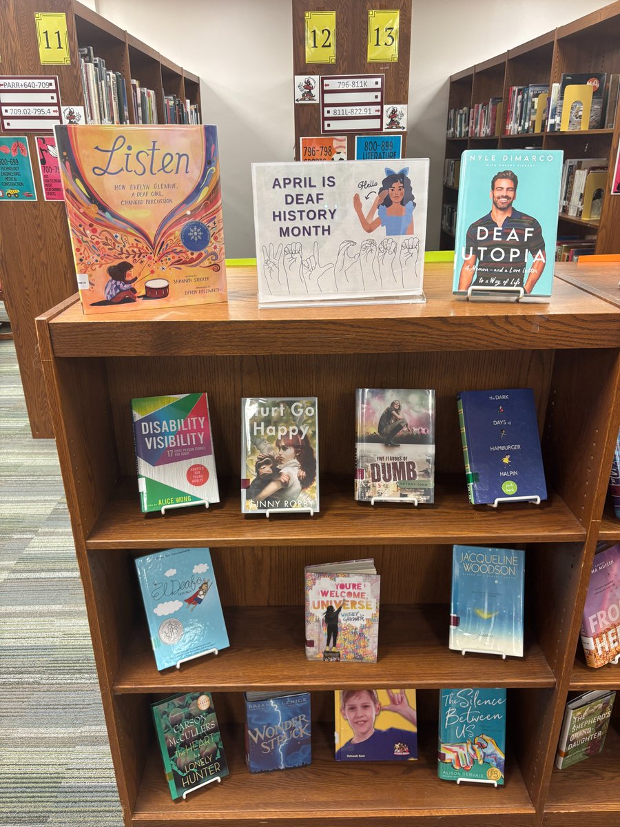 NGRaiderLibrary's tweet image. 📚April Library Displays!📚
✍️National Poetry Month
👂Deaf History Month
📖Arab American History Month
@NGHS_Raiders @gisdnews @GISDREADS @GISDRLA @GisdSoc