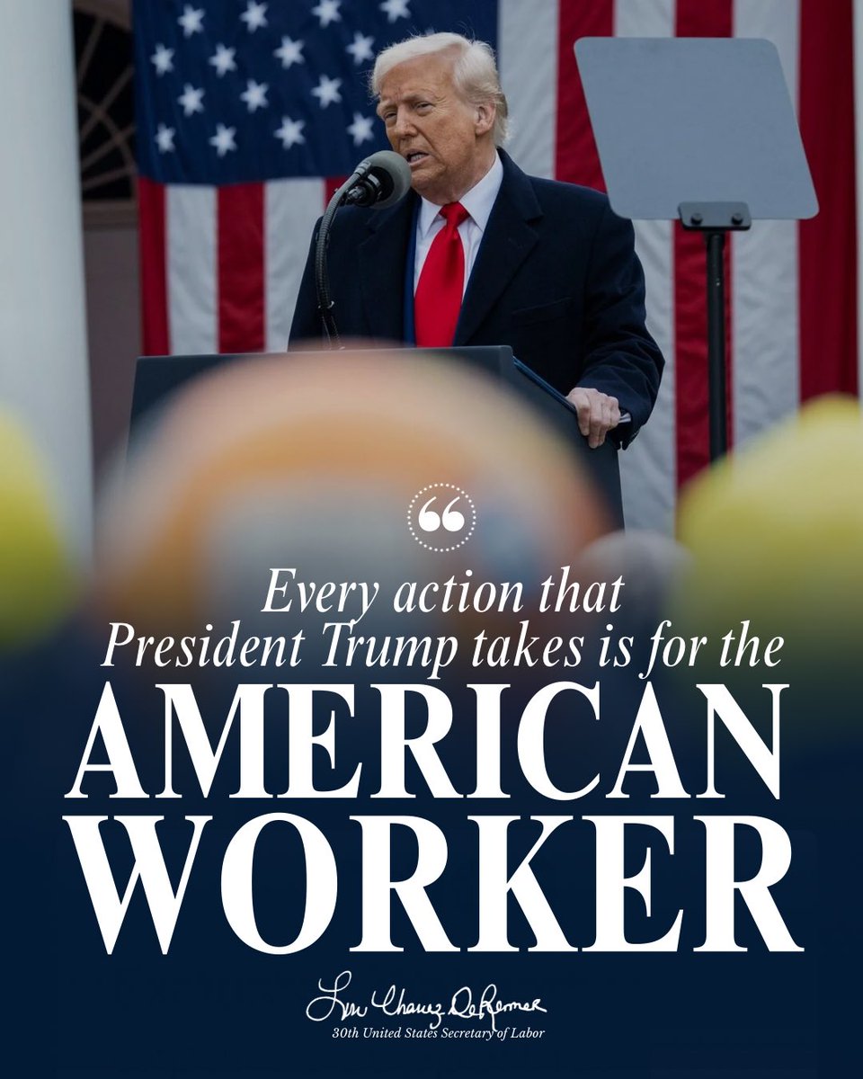 Secretary Lori Chavez-DeRemer (@secretarylcd) on Twitter photo Under <a href="/POTUS/">President Donald J. Trump</a>’ leadership, Americans are seeing lower prices, higher wages, and a thriving economy.
President Trump is the President of the American Worker! 🇺🇸 Under <a href="/POTUS/">President Donald J. Trump</a>’ leadership, Americans are seeing lower prices, higher wages, and a thriving economy.
President Trump is the President of the American Worker! 🇺🇸