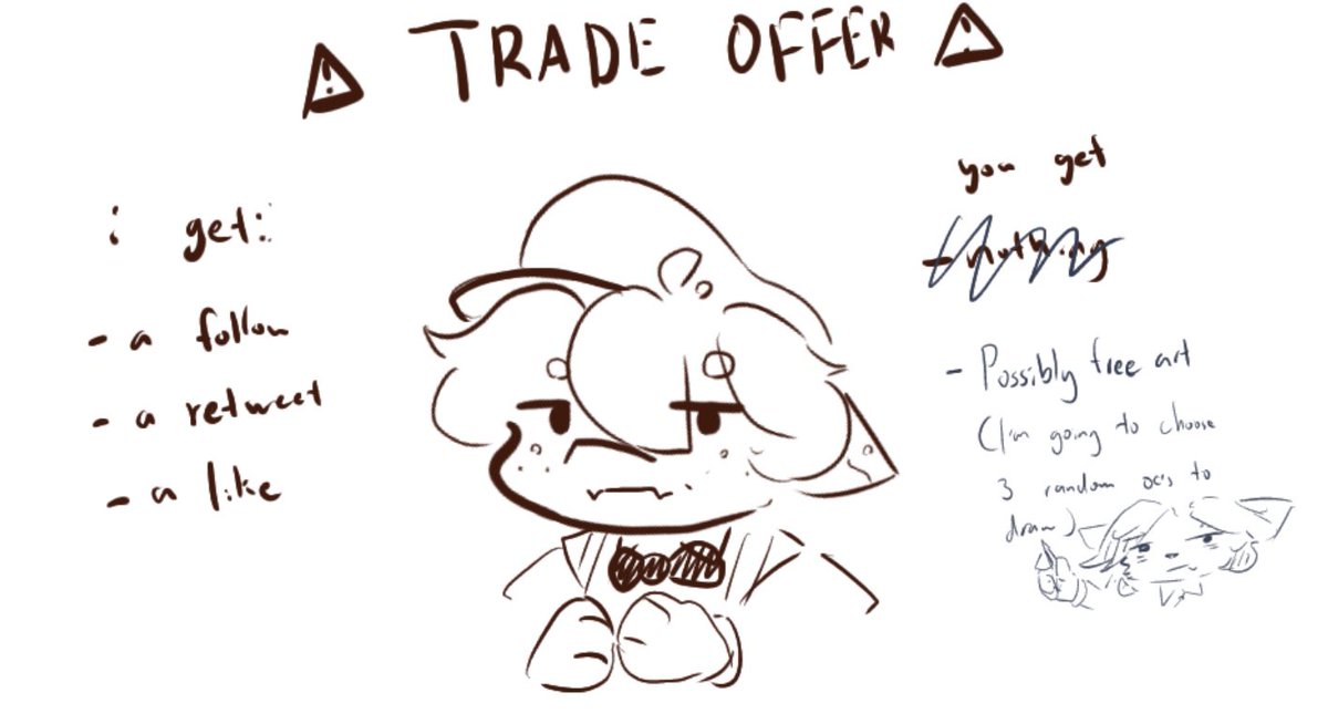 Orkey_'s tweet image. ⚠️500 Follower Raffle⚠️

To enter:
-follow me
-like and retweet this
-hand me your soul
-comment a SFW ref sheet

Terms and conditions may apply.