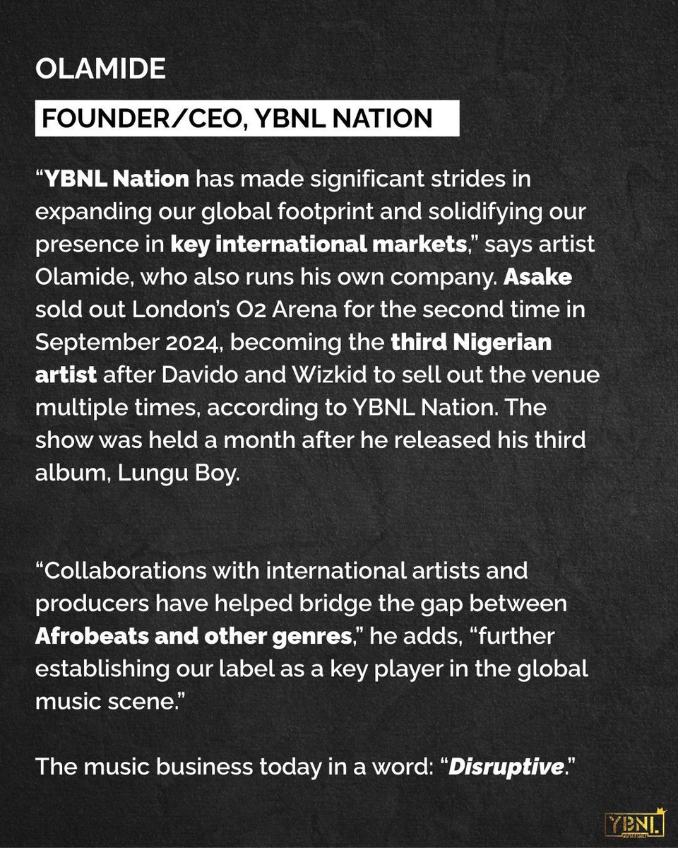 Billboard names Olamide on its Billboard 2025 Global Power Players list