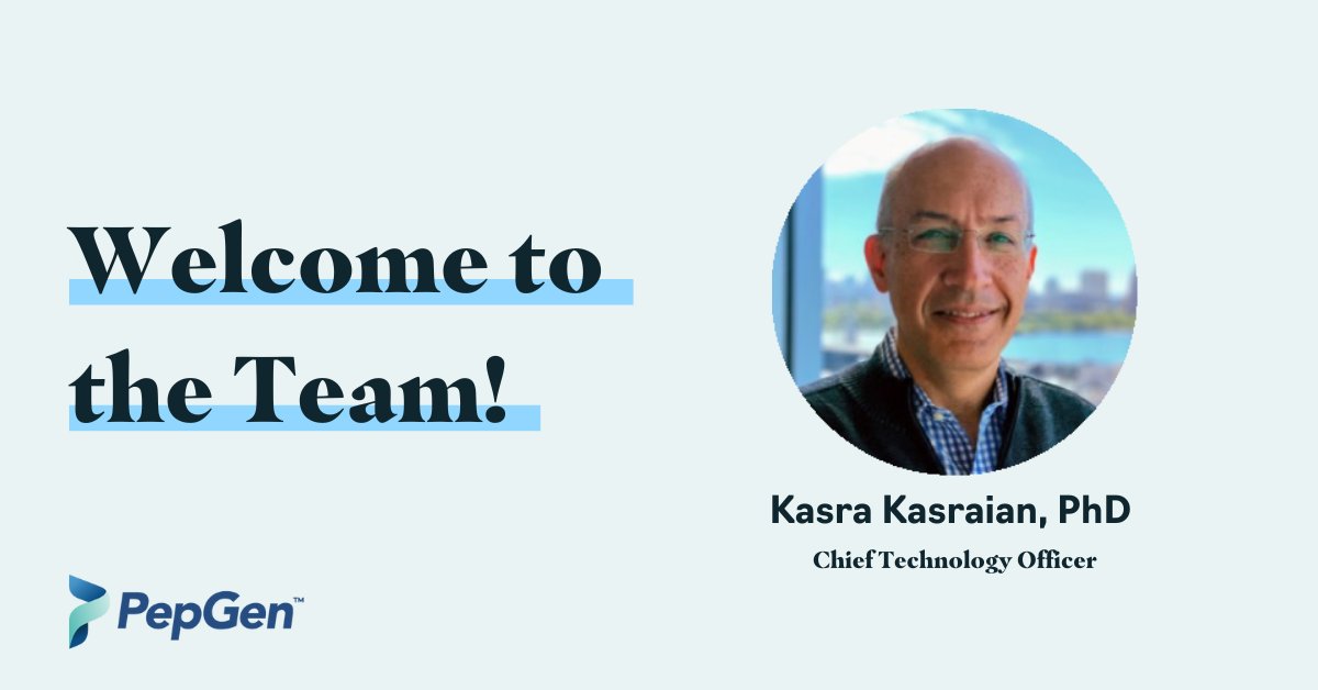 We’re thrilled to welcome Kasra Kasraian, PhD, as our Chief Technology Officer. He brings 25+ years of experience in product and process development, CMC strategy, &amp; technical operations.

Read more: investors.pepgen.com/news-releases/…