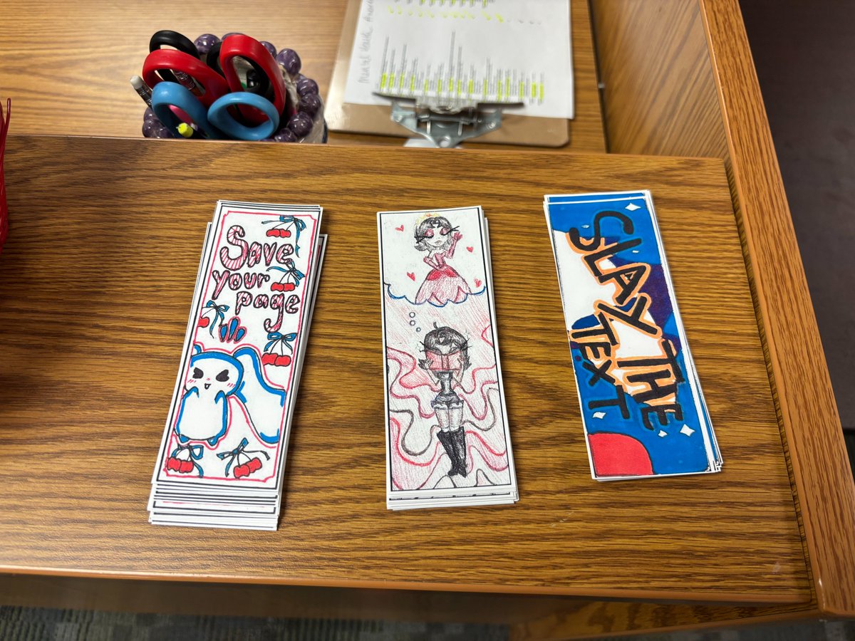 NGRaiderLibrary's tweet image. April was School Library Month! ✨ Check out the winning bookmarks from our bookmark contest to celebrate books &amp;amp; reading! Students have LOVED being able to pick up their own copy from the library! @gisdnews @NGHS_Raiders @GISDREADS @GISDRLA