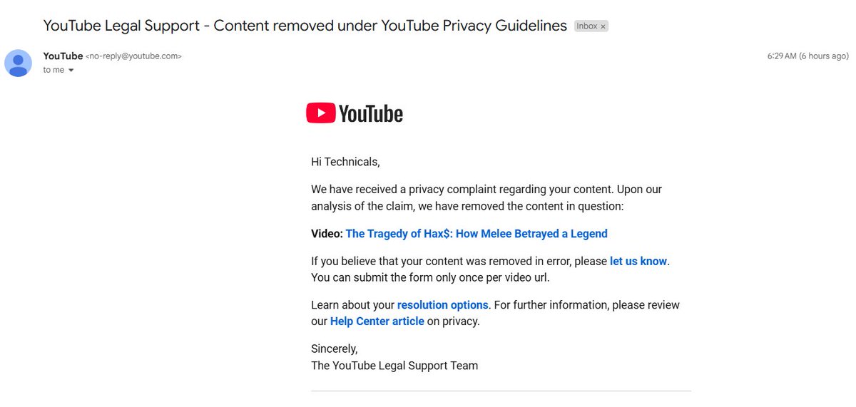 Technicals 👾 (@technicals_) on Twitter photo Somebody made a privacy complaint and got my video removed. <a href="/TeamYouTube/">TeamYouTube</a> none of the information I sourced wasn't publicly available through Discord, Twitter, or Google. Please review this, because it's obviously brigading from the parties being criticized.
Actual fucking Somebody made a privacy complaint and got my video removed. <a href="/TeamYouTube/">TeamYouTube</a> none of the information I sourced wasn't publicly available through Discord, Twitter, or Google. Please review this, because it's obviously brigading from the parties being criticized.
Actual fucking