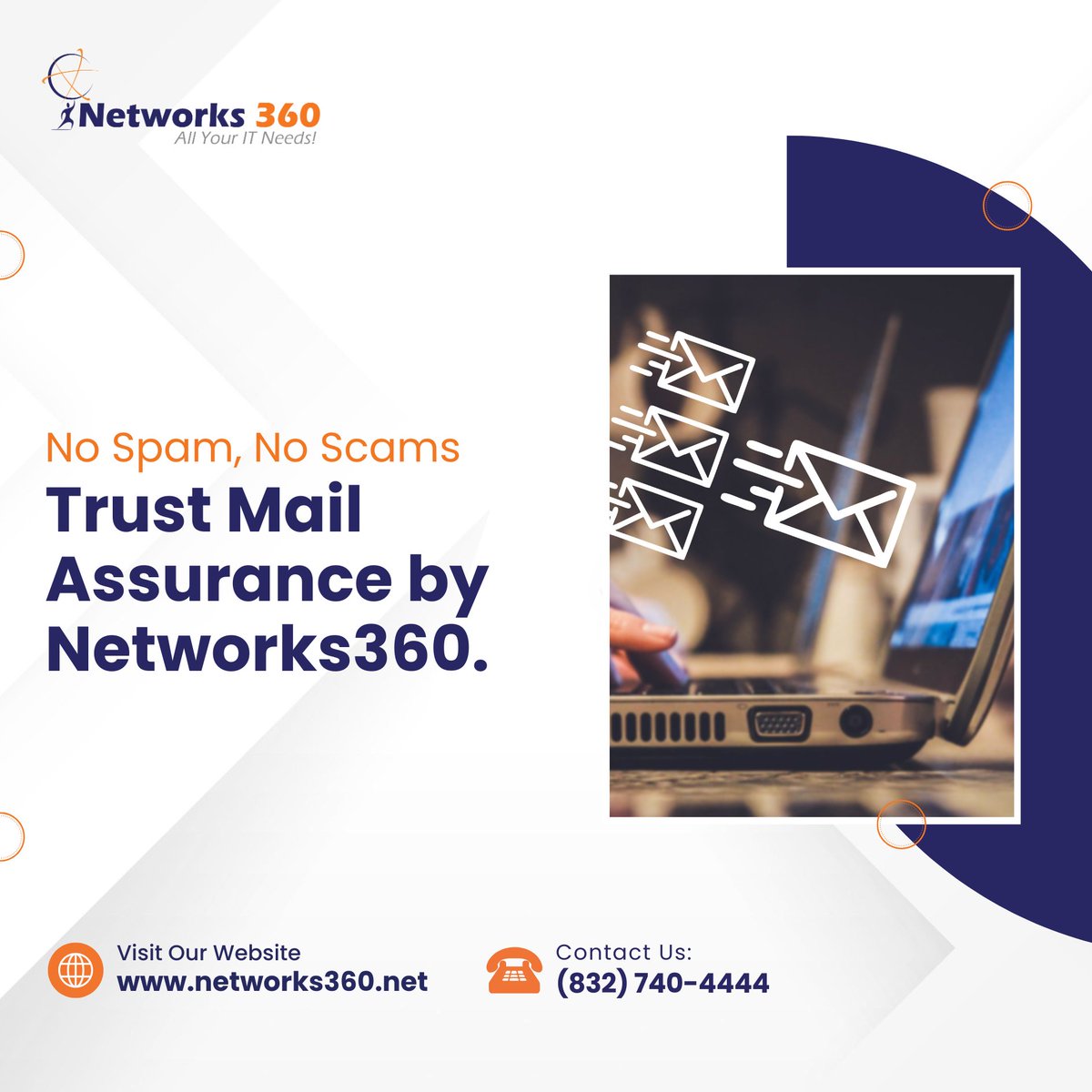 Email threats are real, phishing attacks, malware, and spam can compromise your business in seconds.

Contact us today!
🌐 networks360.net

#Networks360 #EmailSecurity #MailAssurance #SecureEmail #SpamProtection #PhishingProtection #HoustonITSupport #ManagedITServices