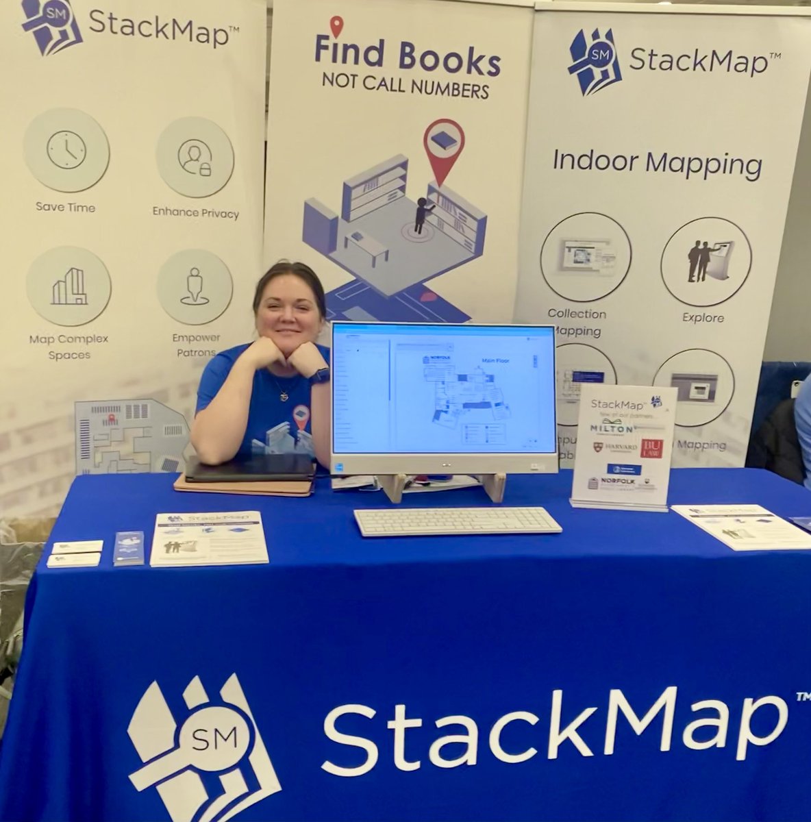 StackMap's tweet image. Having a blast at MLA 2025! Come find us at booth 26 🎉📍We loved catching up with Shawntel from EBSCO. Definitely a highlight! 💙 #MassLib2025 #MLA2025 #wayfindingmadeeasy #EBSCO