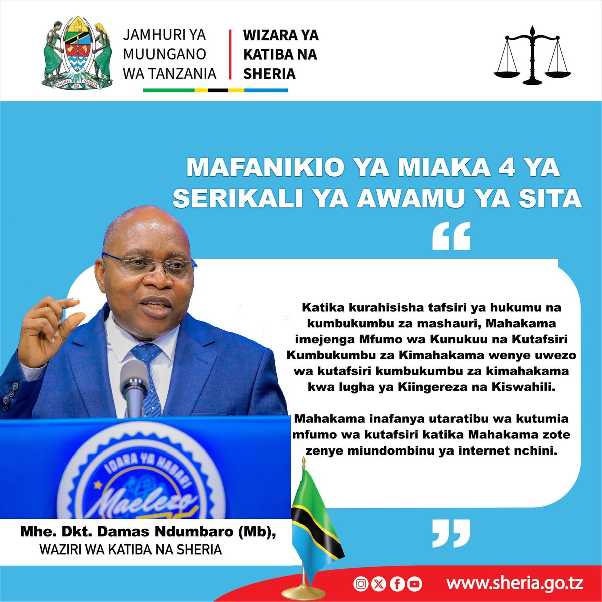 Kandonde24's tweet photo. @NCHIYANGUT Tanzania inazingatia masuala ya haki za binadamu na Utawala bora ikiwa ni pamoja na Serikali kuiwezesha Tume ya Haki za binadamu na Utawala bora kutekeleza majukumu yake kikamilifu.
#sisinitanzania #Matokeochanya #KatibaNaSheria #mslac #drssh #kazinaututunasongambele https://t.co/fdMRfuXdDS