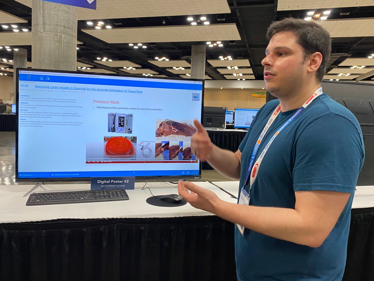 👏 Congrats to Dominick Romano, who presented "Removing Large Vessels is Essential for the Accurate Estimation of Tissue Flow" at <a href="/ISMRM/">ISMRM</a> 2025 in Honolulu. #ISMRM2025