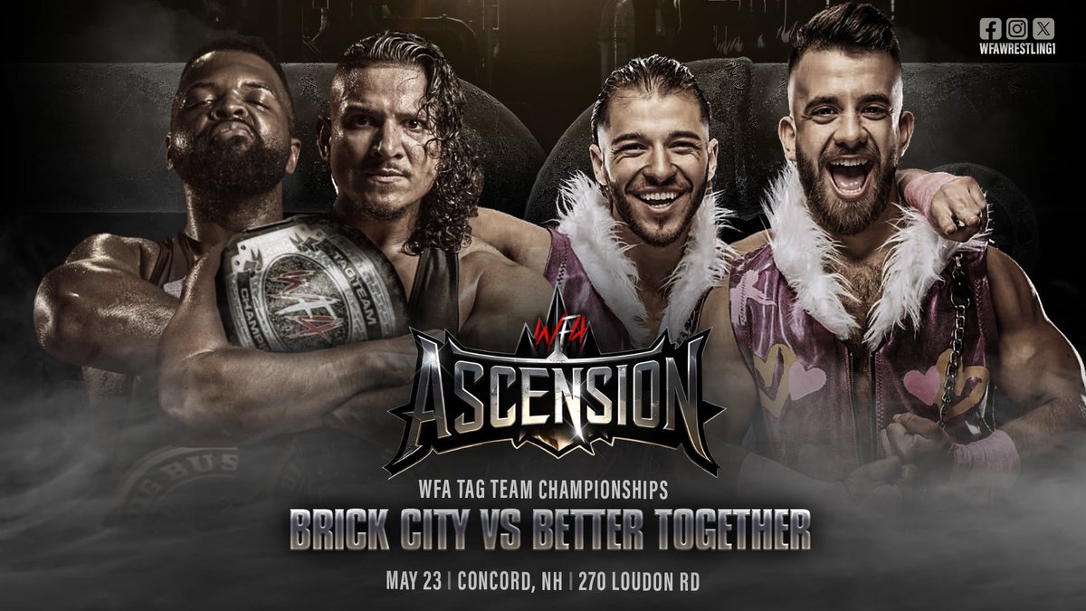 wfawrestling1's tweet image. 🚨 ASCENSION🚨
May 23, 2025
Concord, NH
🔥 MAIN EVENT JUST SIGNED!
@WWEID ’s @PerfectAaron1 & MOSHPIT
vs
@WWEID & WFA Champion @justgal_ & #WWEID’s @bradbay1or