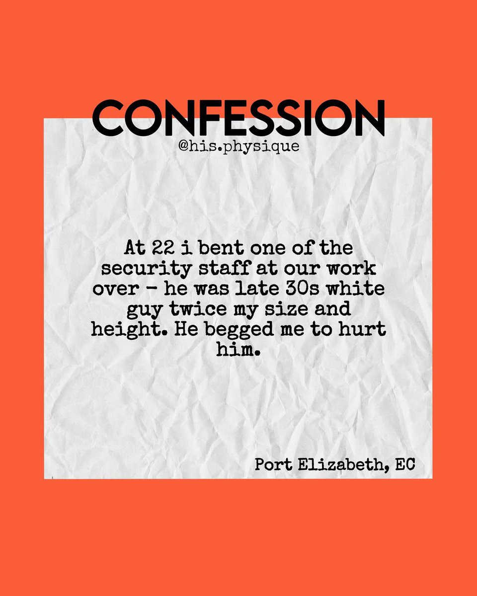 Some recent confessions! Part 3

Confess your naughty secrets anonymously: forms.gle/wBwPUpwZLuugke…

#Gay #GaySA #BoerePiel #GaySouthAfrica #GayCapeTown #GayJohannesburg #GayEastLondon #GayPortElizabeth #GayDurban #GayPretoria #GayPorn