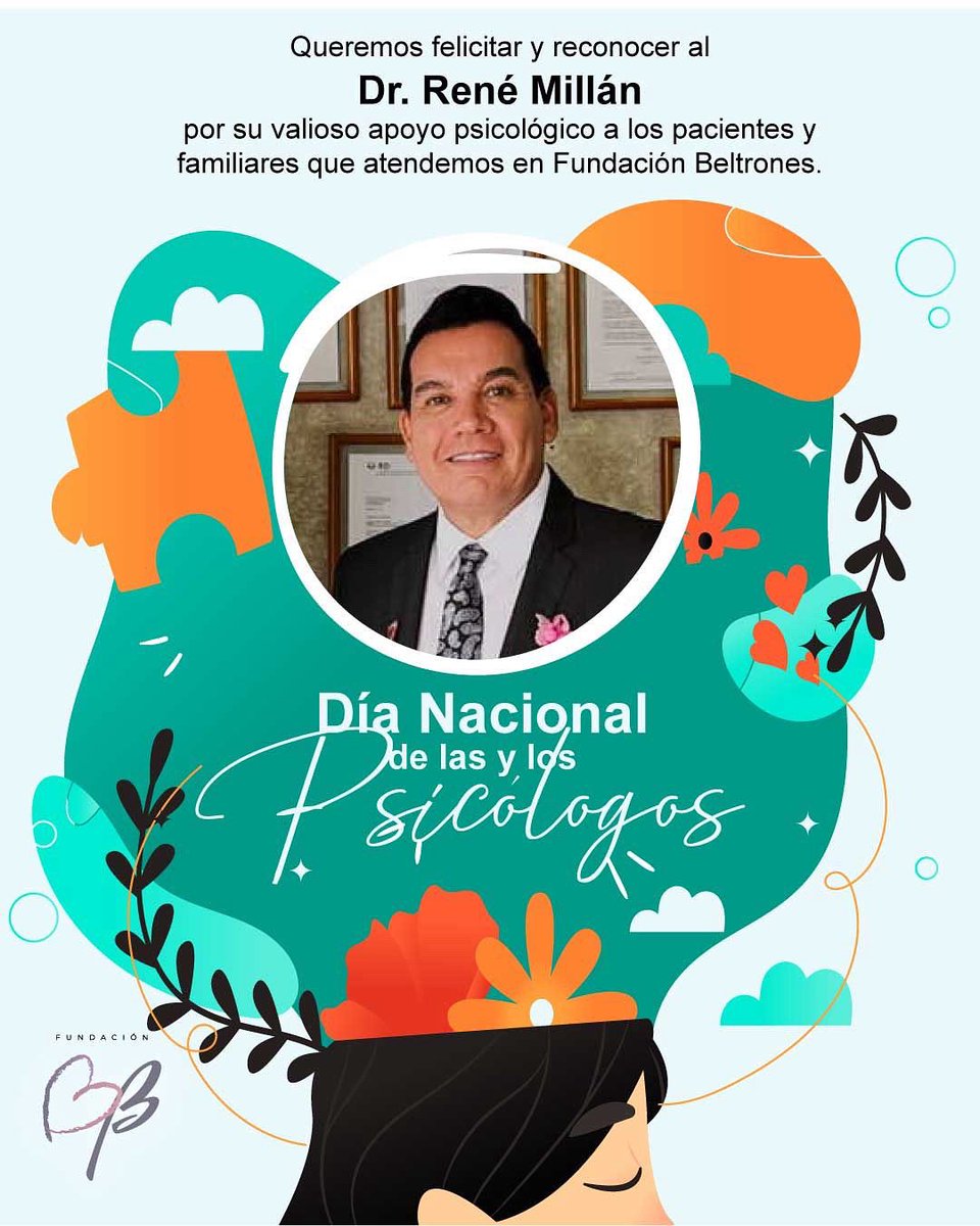 En este Día Nacional de las y los Psicólogos, felicitamos y reconocemos al Dr. René Millán, un gran colaborador de Fundación Beltrones, por su valioso acompañamiento psicológico a nuestros pacientes y sus familias.

#DíaDelPsicólogo