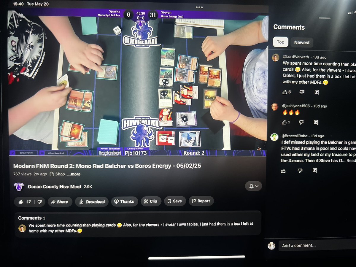 ProWinston's tweet photo. @Sparky__MTG in love with hive mind YouTube channel. I think I watched half of there catalog since I have been on vacation. https://t.co/A1CVa8F6kl
