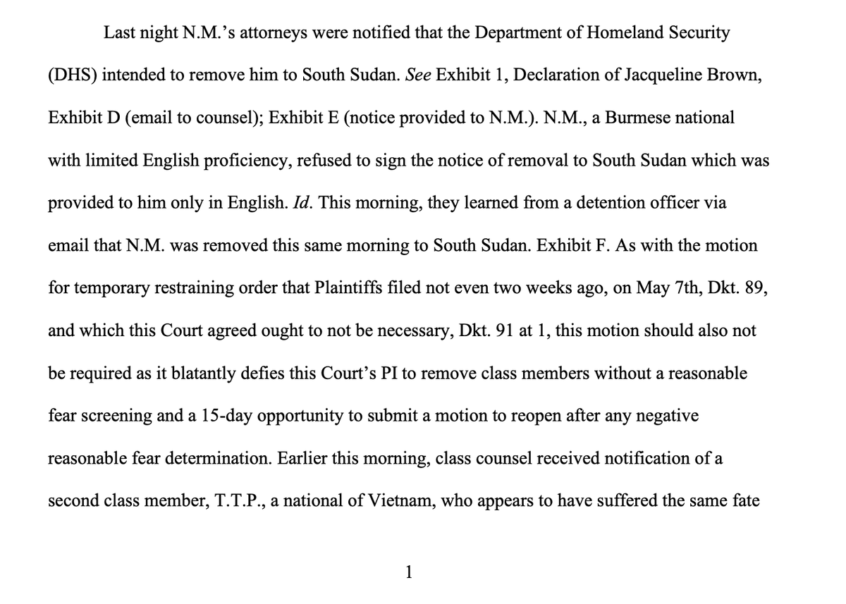 kyledcheney's tweet photo. JUST IN: Attorneys for Burmese and Vietnamese migrants accuse the Trump administration  deporting them to South Sudan in violation of a court order. 
https://t.co/azWqcroR8J https://t.co/8wNZs0OScH