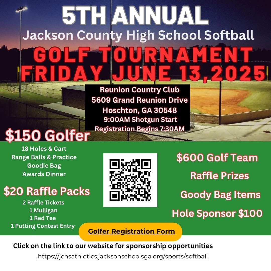 JCPantherSoftball (@softballjc) on Twitter photo 5th Annual JCHS Softball Golf Tournament! Friday, June 13th at Reunions Golf Course
๐ป Sign up your team here: docs.google.com/forms/d/1cE8cCโฆ
Email Coach Croteau Kcroteau@jcss.us if you can help by
๐ Donating raffle prizes
๐๏ธ Contributing goodie bag items
โณ Sponsoring a hole 5th Annual JCHS Softball Golf Tournament! Friday, June 13th at Reunions Golf Course
๐ป Sign up your team here: docs.google.com/forms/d/1cE8cCโฆ
Email Coach Croteau Kcroteau@jcss.us if you can help by
๐ Donating raffle prizes
๐๏ธ Contributing goodie bag items
โณ Sponsoring a hole