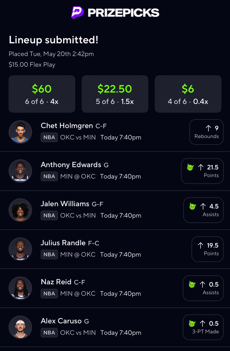I’m Western Conference Finals READY! Thanks to <a href="/PrizePicks/">PrizePicks</a> for the flex entry so I can still win some $ if they all don’t hit 👊🏼