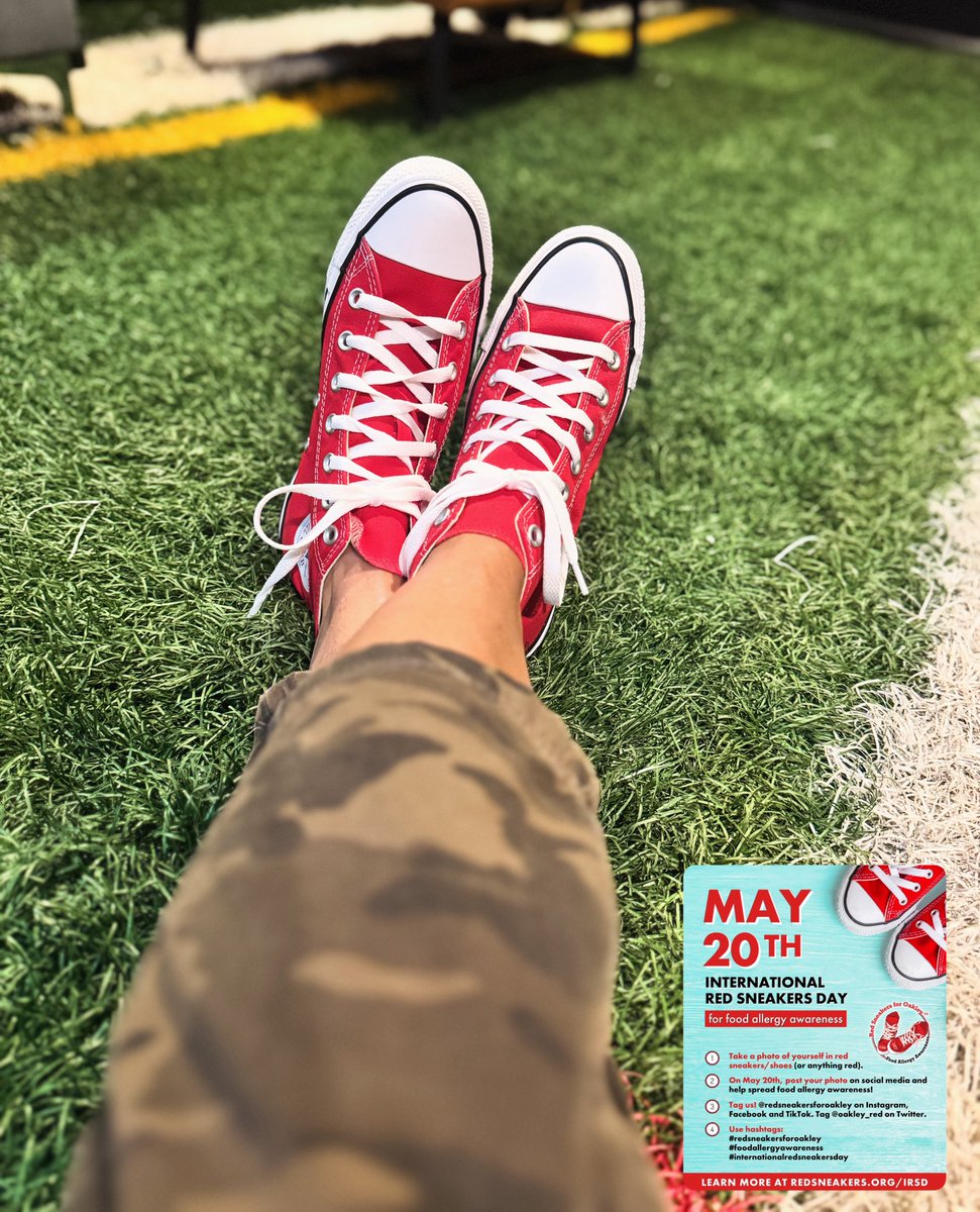 Red kicks.  Big heart. Bold mission. @redsneakersforoakley 
Rocking these in honor of Oakley and every brave food allergy warrior out there. Especially my <a href="/pete_schuh/">Pete Schuh</a> Your strength, resilience, and courage inspire us to step up, speak out, and keep advocating for awareness and