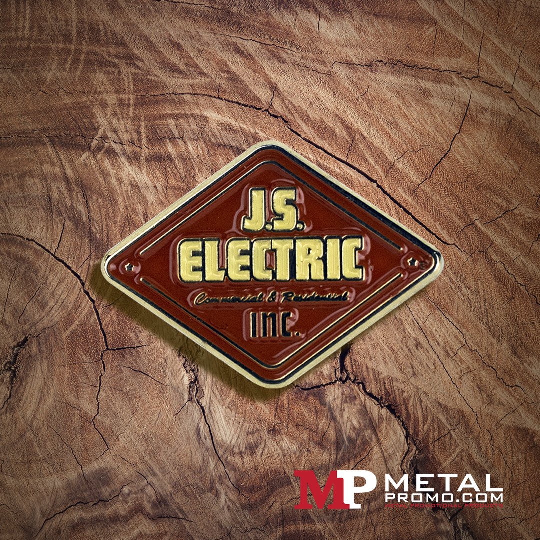 We love it when companies design their own pins—it adds the perfect touch of flair to staff uniforms. Check out this custom pin we created for JS Electric! 💪😎

Take advantage of our tiered discount and save up to $40 off your lapel pin order! Use the code MPMAY25 on our quote
