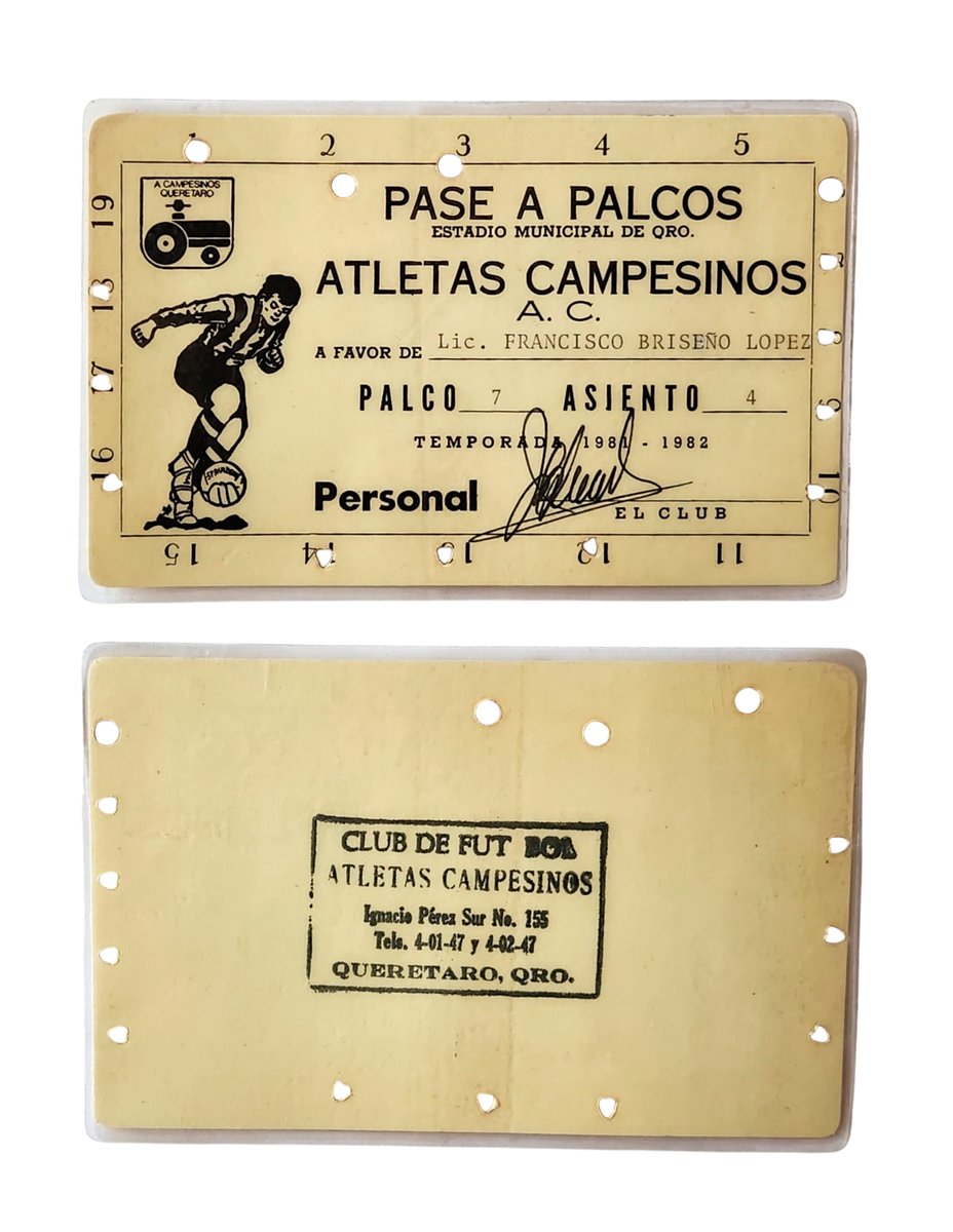 Uno de mis sueños es crear un espacio  donde los objetos nos relaten la historia del futbol local. Es difícil porque nunca se realizo un esfuerzo institucional para hacerlo, sin embargo seguiremos coleccionando pieza por pieza, recuerdo por recuerdo hasta lograrlo
Bono Temp 81-82