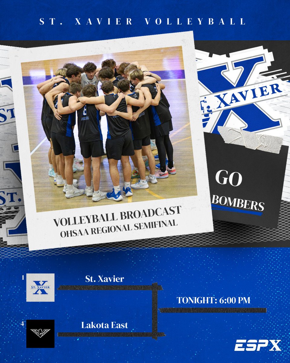 ESPX (@espx_) on Twitter photo Tonight on ESPX:
<a href="/OHSAASports/">OHSAA Sports</a>
Volleyball Regional Semifinal
🆚| <a href="/lehsmenvball/">Thunderhawk Vball</a>
📷| 6:00 PM
📺| stxsports.net/coverage #⃣| #GoBombers | #AMDG Tonight on ESPX:
<a href="/OHSAASports/">OHSAA Sports</a>
Volleyball Regional Semifinal
🆚| <a href="/lehsmenvball/">Thunderhawk Vball</a>
📷| 6:00 PM
📺| stxsports.net/coverage #⃣| #GoBombers | #AMDG