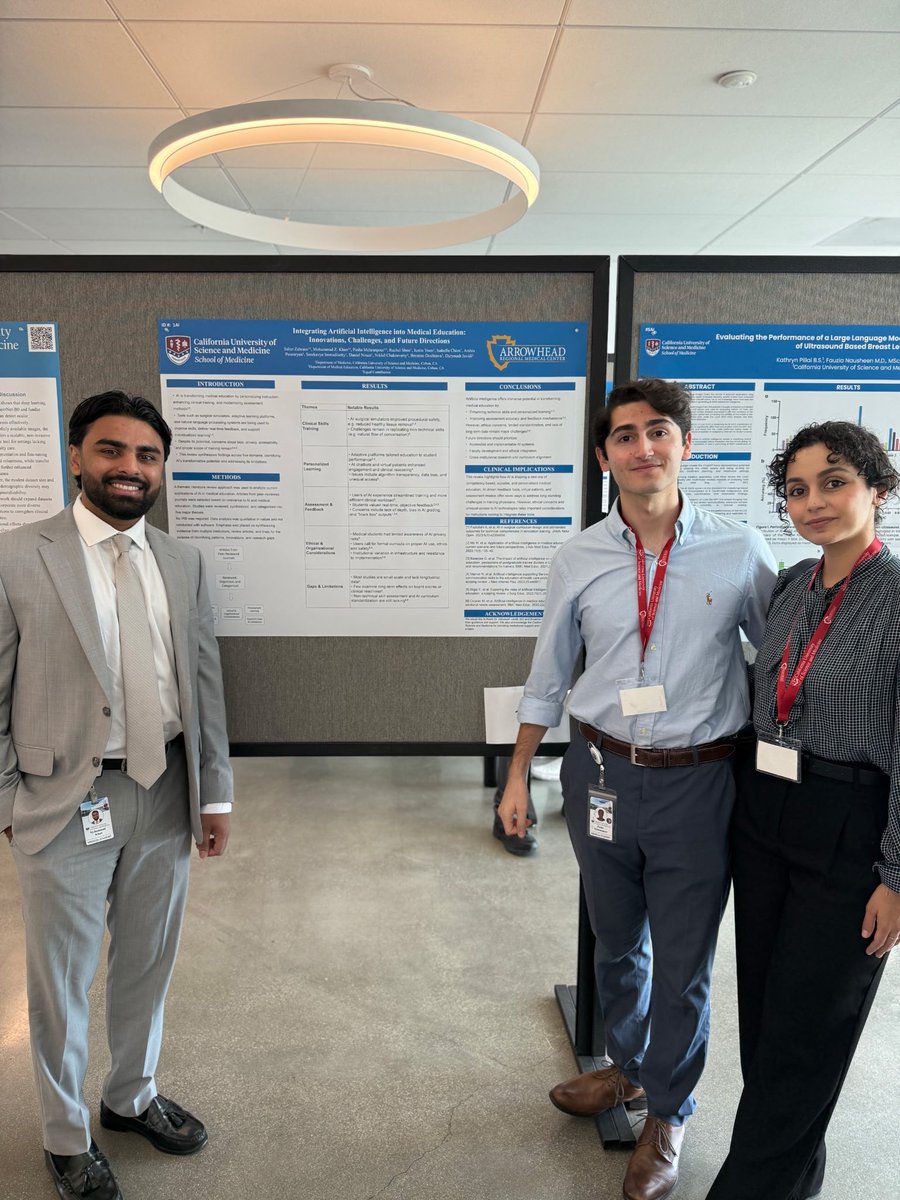 mzohabk's tweet image. Proud to present our work on integrating AI into medical education at the First Annual CUSM/ARMC Research &amp;amp; Scholarly Activities Conference.

We explored how AI is reshaping clinical skills training, personalized learning, and assessment—while also addressing ethical concerns and…