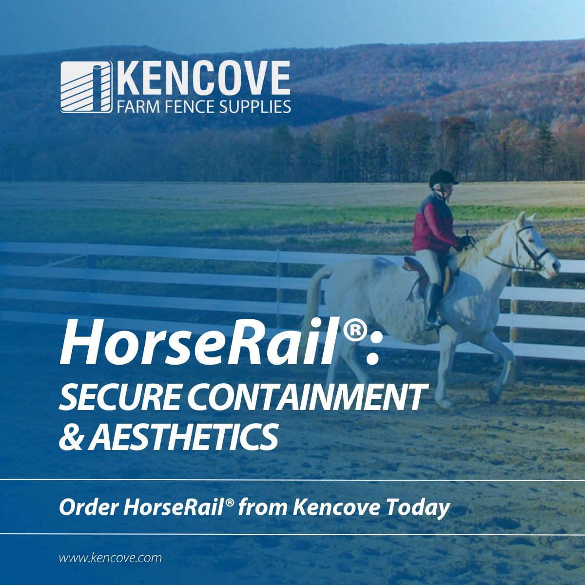 kencove's tweet photo. The Best in Safety &amp; Style: For a safe, sleek, and low-maintenance horse fencing solution, choose HorseRail® from Kencove. 

Its smooth polymer rail absorbs impact, preventing injuries while adding an elegant touch to your property.

https://t.co/VLJTYRgB5I https://t.co/ZKV1P0vBDA
