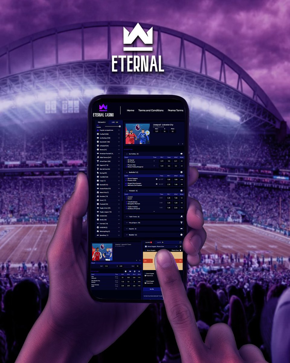 Eternal_Casino_'s tweet photo. Never miss out on your favorite sports or esports events. 

With just the click of a button, Eternal can be with you anywhere, anytime.

Take advantage of the best odds while you sit back, relax, and enjoy the game.
(Link in bio) https://t.co/9h46AGHAnO