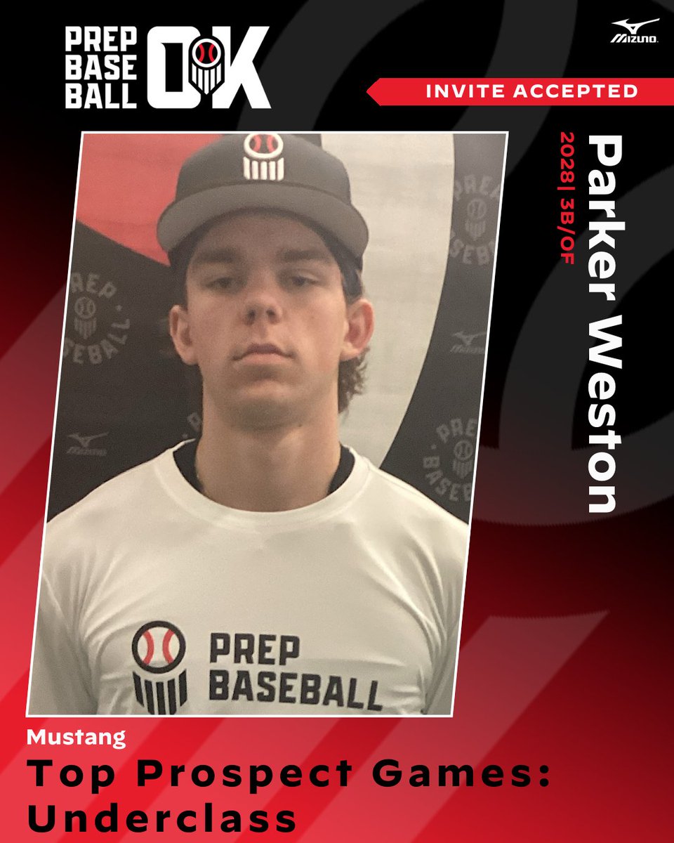 PBR Oklahoma (@prepbaseballok) on Twitter photo #OKTPGUNDER25 Invite Accepted ✅
3B/OF Parker Weston (Mustang, 2028) is headed to the Oklahoma Top Prospect Games: Underclass at Oklahoma State on June 10th.
Request an invite to the premier event of the summer ⤵️
loom.ly/5vCox9w // <a href="/parkweston2028/">Parker Weston</a> #OKTPGUNDER25 Invite Accepted ✅
3B/OF Parker Weston (Mustang, 2028) is headed to the Oklahoma Top Prospect Games: Underclass at Oklahoma State on June 10th.
Request an invite to the premier event of the summer ⤵️
loom.ly/5vCox9w // <a href="/parkweston2028/">Parker Weston</a>