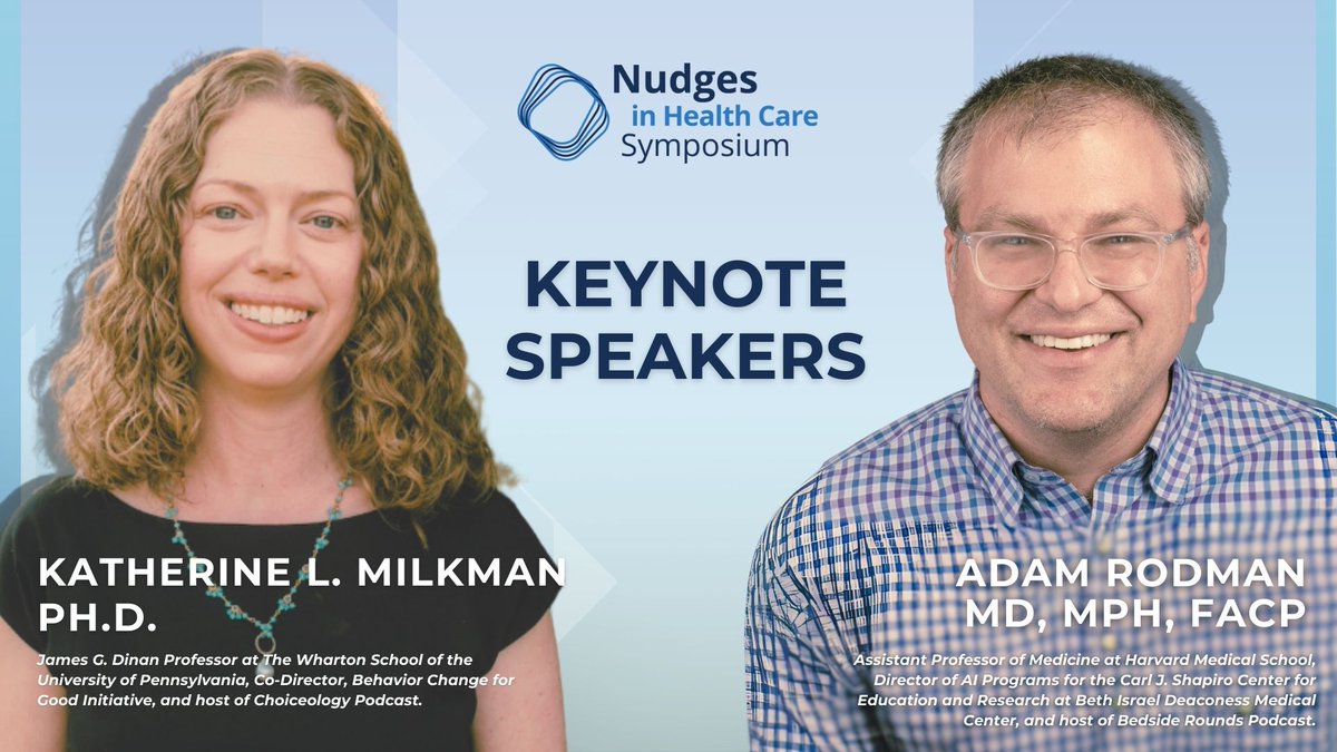 M. Kit Delgado, MD, MS (@kit_delgadomd) on Twitter photo Interested in harnessing behavioral science and digital solutions for changing patient and clinician behavior?
Submit an abstract to our 2025 Nudges in Health Care Symposium!
Thrilled to hear from our keynotes, <a href="/katy_milkman/">Katy Milkman</a> and <a href="/AdamRodmanMD/">Adam Rodman</a>!
👇
nudgeunit.my.canva.site/symposium-2025… Interested in harnessing behavioral science and digital solutions for changing patient and clinician behavior?
Submit an abstract to our 2025 Nudges in Health Care Symposium!
Thrilled to hear from our keynotes, <a href="/katy_milkman/">Katy Milkman</a> and <a href="/AdamRodmanMD/">Adam Rodman</a>!
👇
nudgeunit.my.canva.site/symposium-2025…