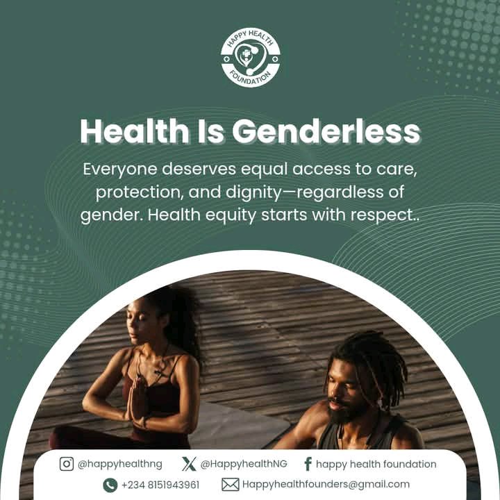 HappyhealthNG's tweet photo. IN MANY COMMUNITIES, GENDER STILL DETERMINES WHO GETS CARE AND WHO WAITS. WOMEN AND GIRLS ARE OFTEN DENIED ACCESS TO HEALTH, WHILE MEN ARE PRESSURED TO STAY SILENT ABOUT THEIRS. TODAY, WE CALL FOR FAIRNESS, BECAUSE HEALTH HAS NO GENDER.

#HealthForEveryOne #HealthMattersMost #gen https://t.co/Wx3rsBd26E