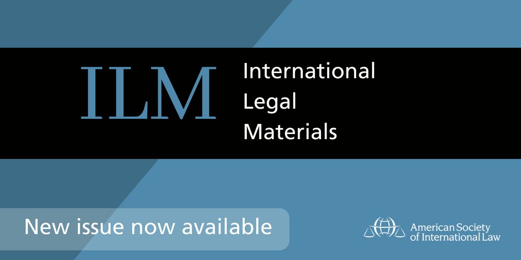 New Issue of International Legal Materials now available
📚 cup.org/4jbCFam

#InternationalLaw