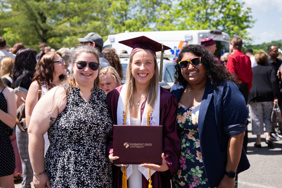 FairmontState's tweet photo. Celebrating our newest graduates 🎓✨ Here’s a look back at the unforgettable moments from Saturday’s commencement! #FalconProud #ClassOf2025 https://t.co/sPSGF7h1Kn