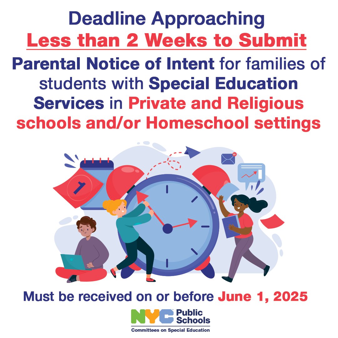 This message only applies to: Families of students with and/or seeking Special Education Services in PRIVATE and RELIGIOUS schools and/or a homeschool setting for the 2025-26 school year.
