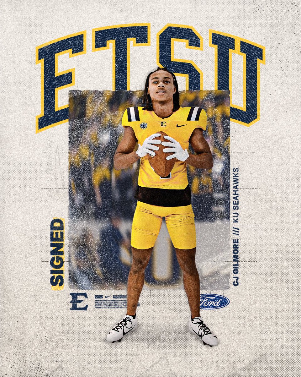 ETSU Football (@etsufootball) on Twitter photo added power to the db room
<a href="/cjgilmore25/">Charles Gilmore Jr. “CJ”</a> is a Buccaneer!
#GoBucs | #BUCkleUp added power to the db room
<a href="/cjgilmore25/">Charles Gilmore Jr. “CJ”</a> is a Buccaneer!
#GoBucs | #BUCkleUp