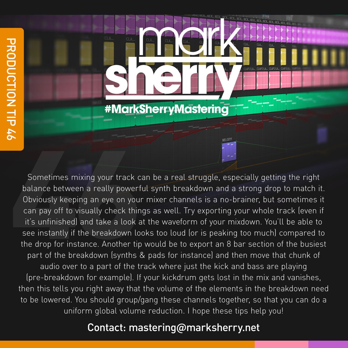 This is definitely one of my top #5 most common issues that I find in amongst the daily mastering jobs that come in from my clients - balancing key elements throughout the whole track!

Hopefully this tip can help you though..😊

For all mastering requests or information about my