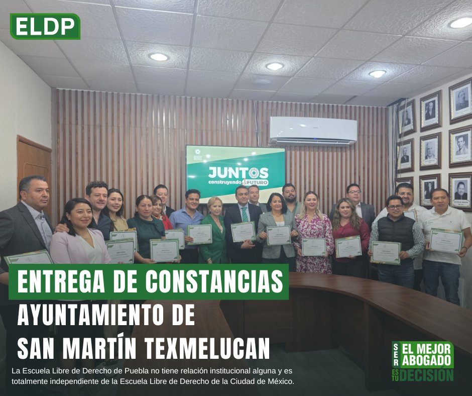 ELDPuebla's tweet image. En un acto que refleja el compromiso con la formación continua y la mejora del servicio público, la #ELDP hizo entrega de 22 constancias a integrantes del Ayuntamiento de San Martín Texmelucan, quienes concluyeron exitosamente el curso Administración Pública y Gobierno Municipal.