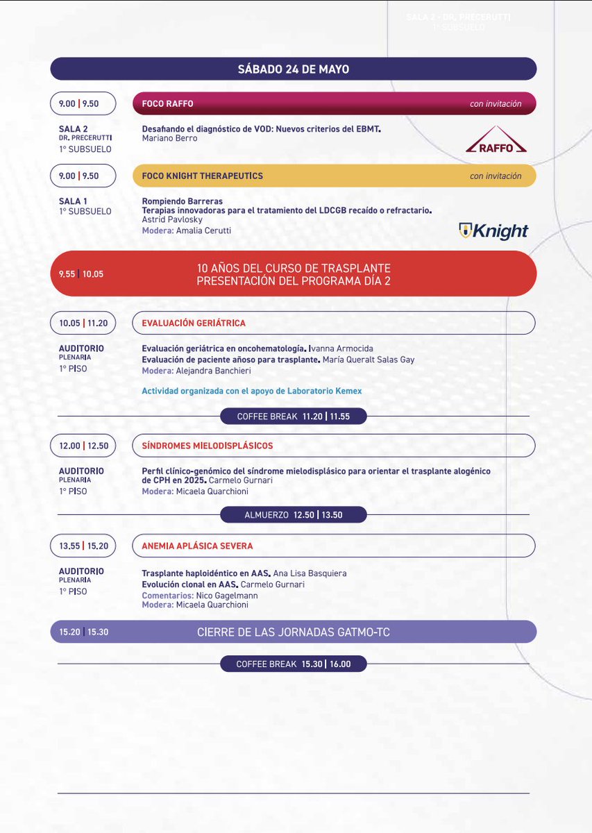 ⏳ ¡Entramos en cuenta regresiva!
El 23-24/05 Jornadas GATMO. 
Un programa académico imperdible que cubrirá todos los aspectos del trasplante hematopoyético, con referentes nacionales e internacionales.
#GATMO #SAH #Trasplante #Hematología