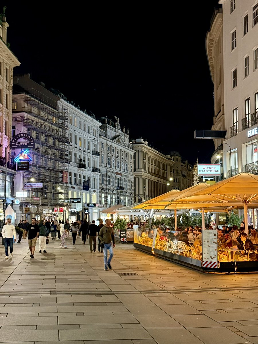 jrouldz's tweet photo. Vienna is the perfect example of how great cities can be when they make streets pedestrian-only

This is just a regular Tuesday night

NYC should do more of this https://t.co/CFqqZ9bLvO
